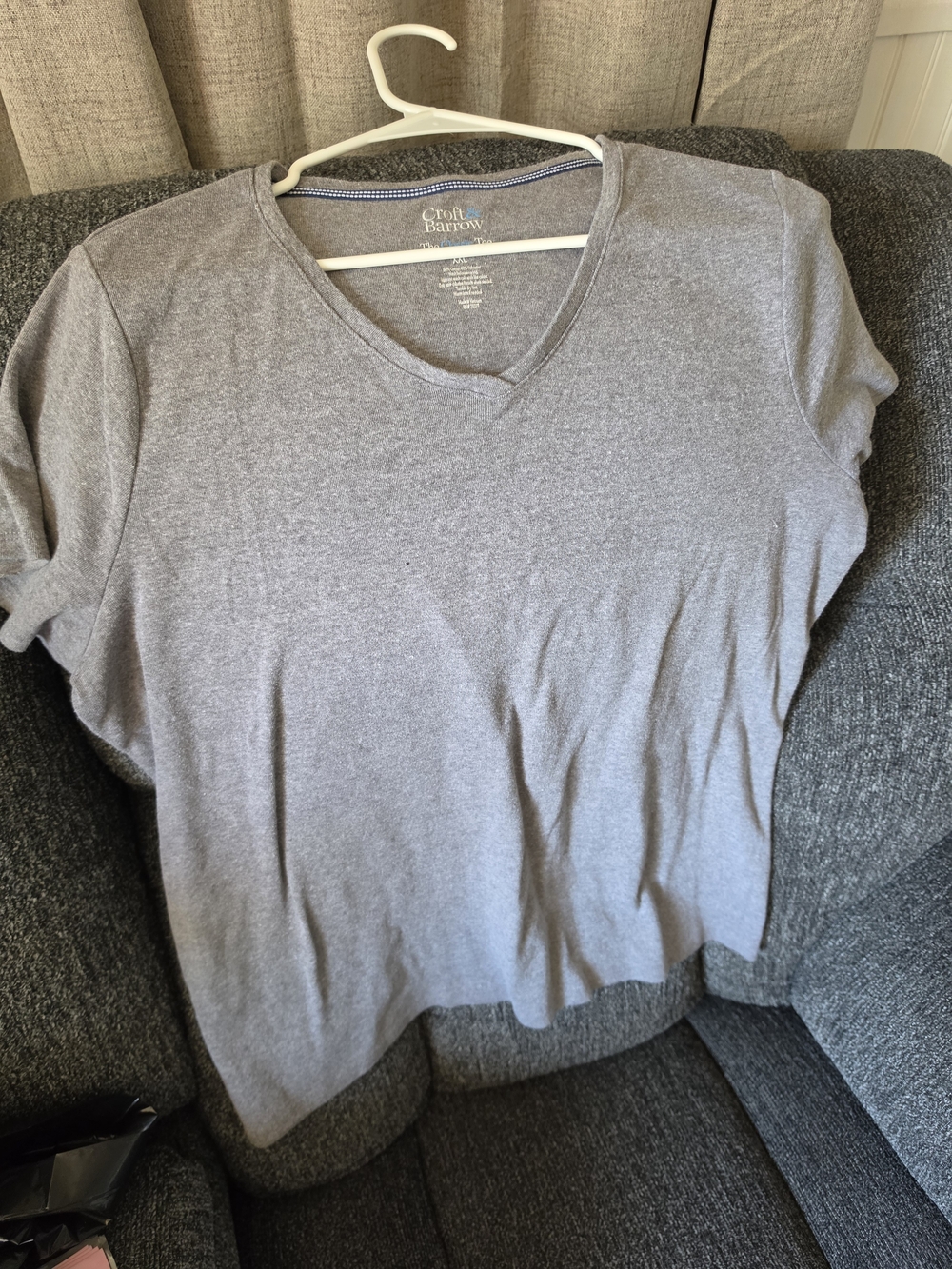 croft & barrow Heather Gray V-Neck Short Sleeve Tee